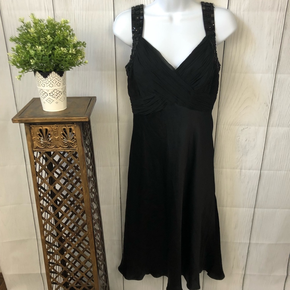 Anne Klein 100% Silk 6p little black dress